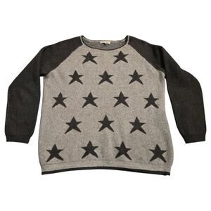 Bartolini Womens Made In Italy Wool Blend Pullover Gray Soft Stars Sweater Sz XL